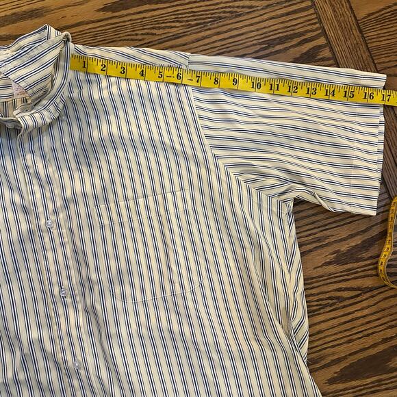 Men’s Brooks Brothers Yellow, Blue & White Striped Short Sleeve Shirt Sz 15.5 - Picture 6 of 7